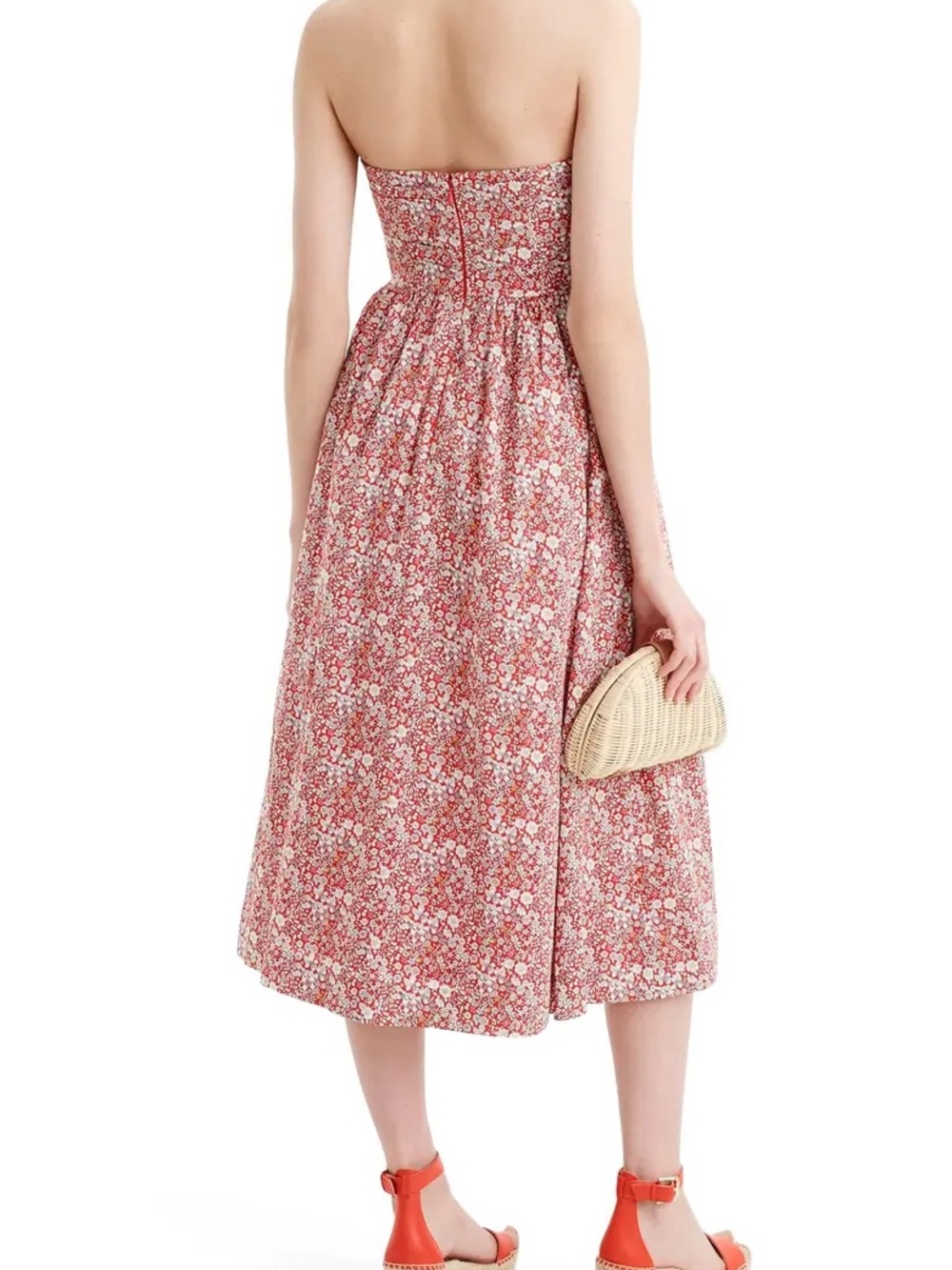J. Crew Floral Liberty Tie Front Strapless Sweetheart Dress - Picture 3 of 14